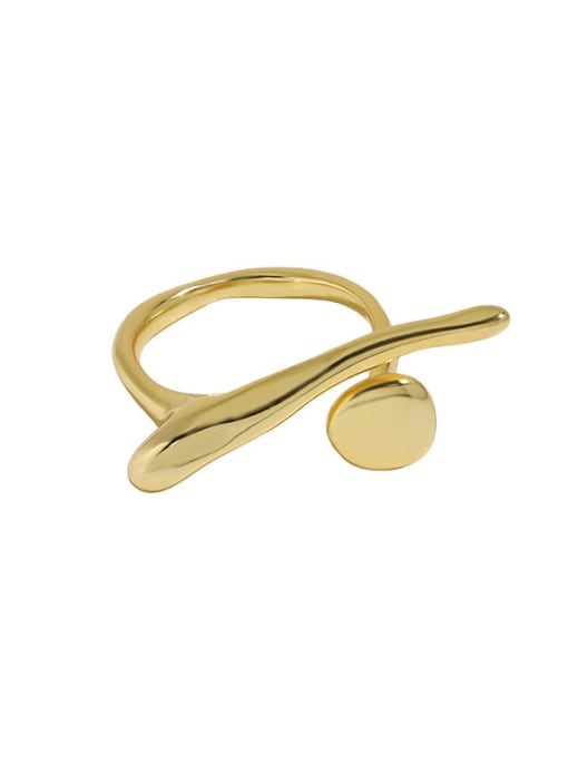 18K gold [No. 13 adjustable] 925 Sterling Silver Irregular Vintage Band Ring